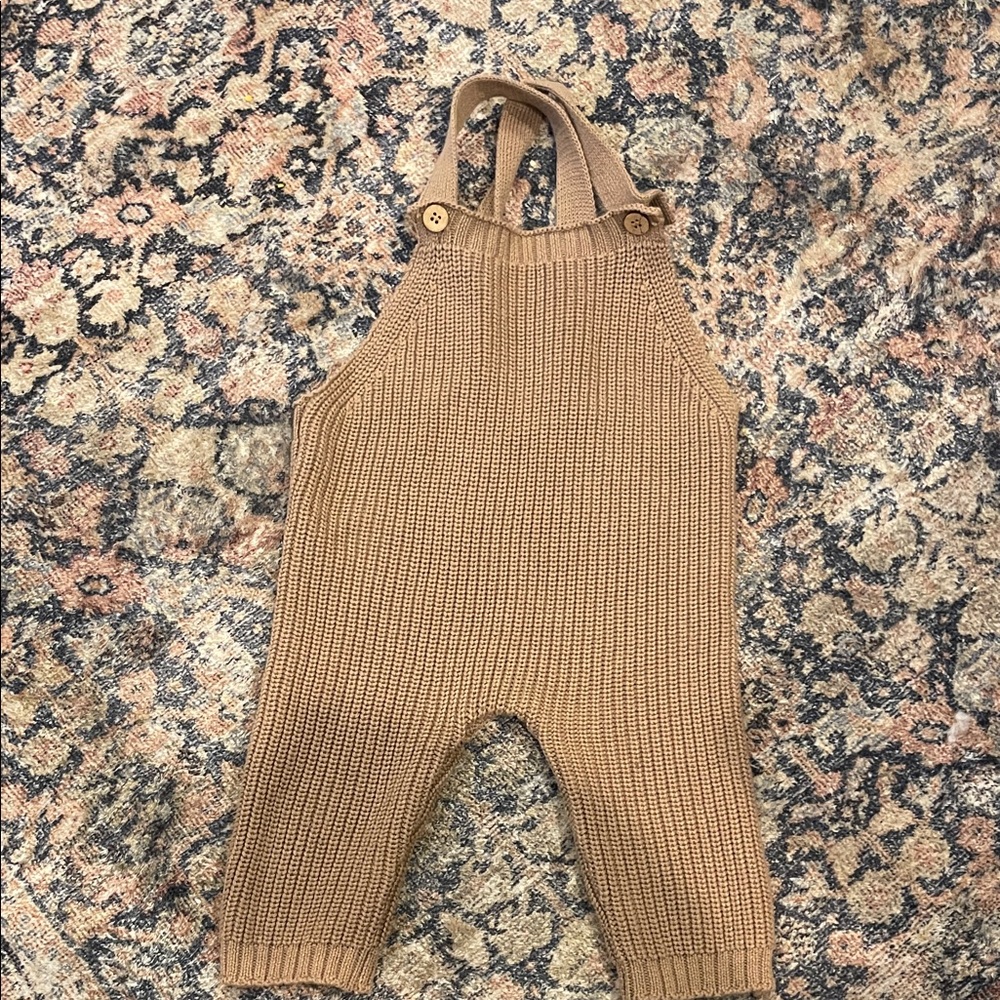 Luna + Luca Organic Brown Knit Romper Overalls